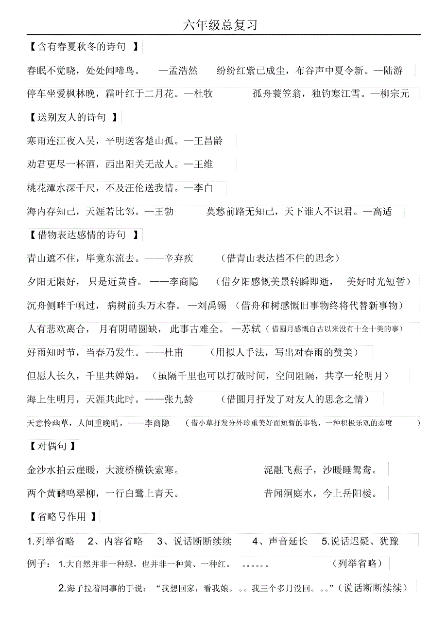 六年级语文下总复习2_第3页