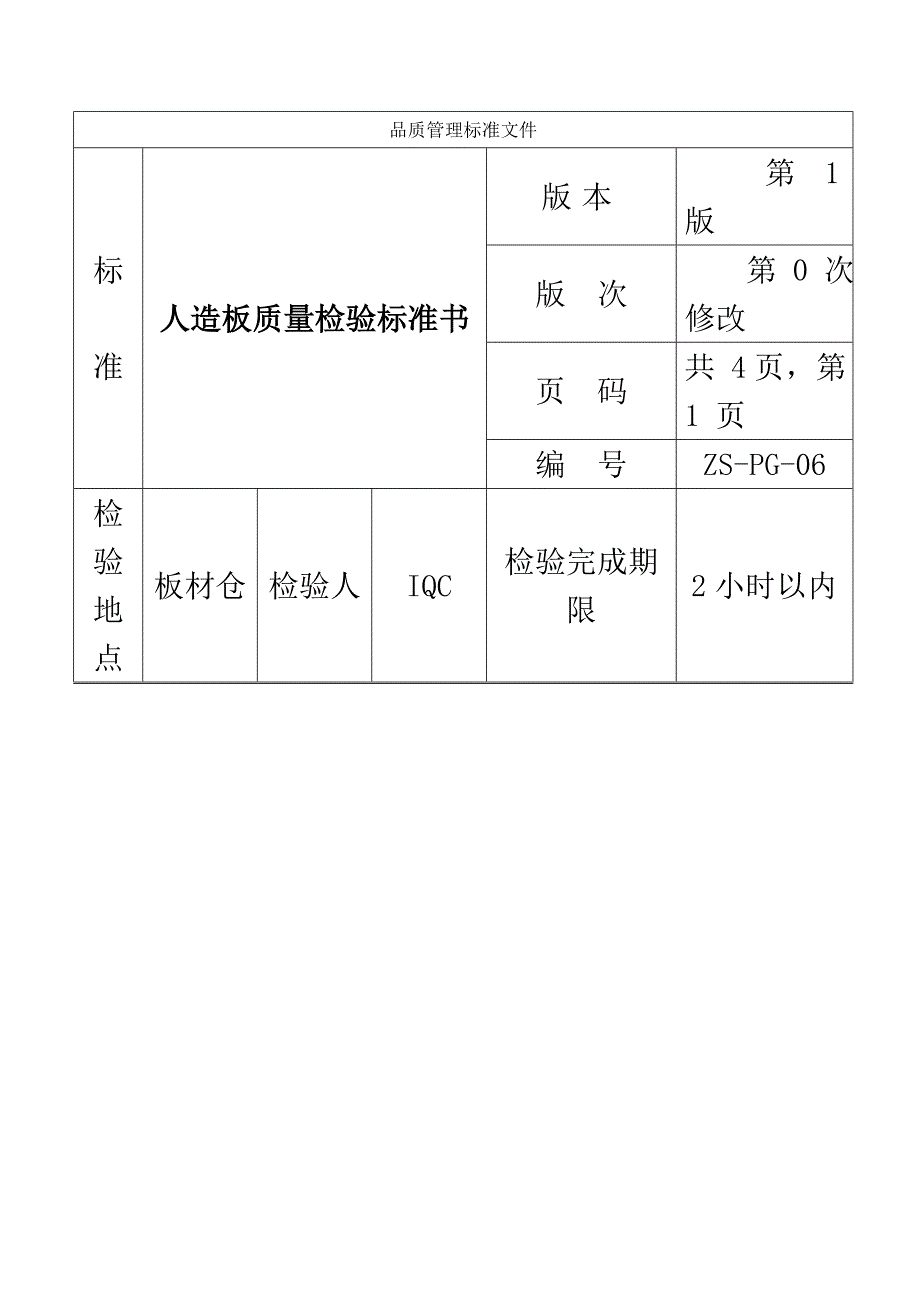 @板材质量检验标准书_第1页