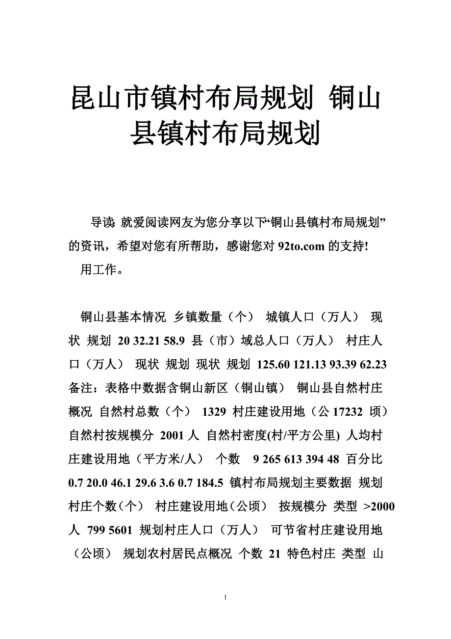 昆山市镇村布局规划铜山县镇村布局规划_第1页