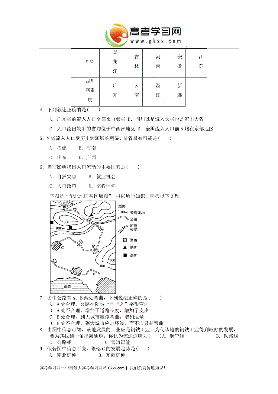 2012年新人教高一地理必修二综合训练20_第2页