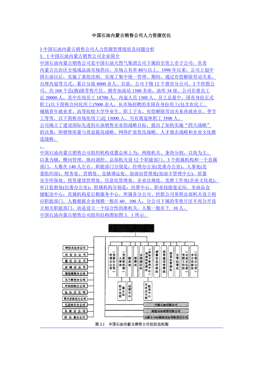 中国石油内蒙古销售公司人力资源优化_第1页