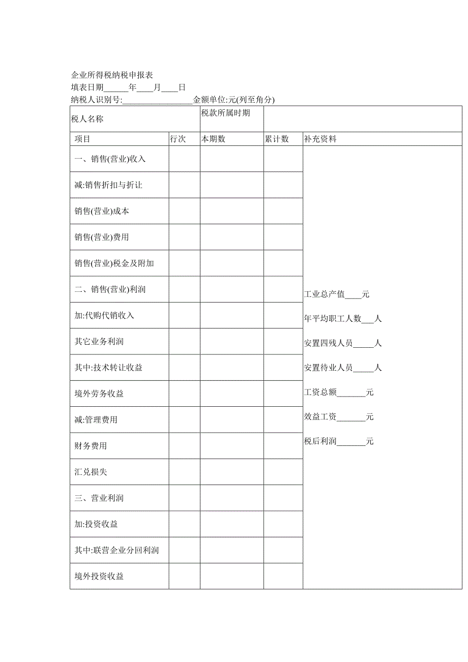 】企业所得税纳税申报表_第1页