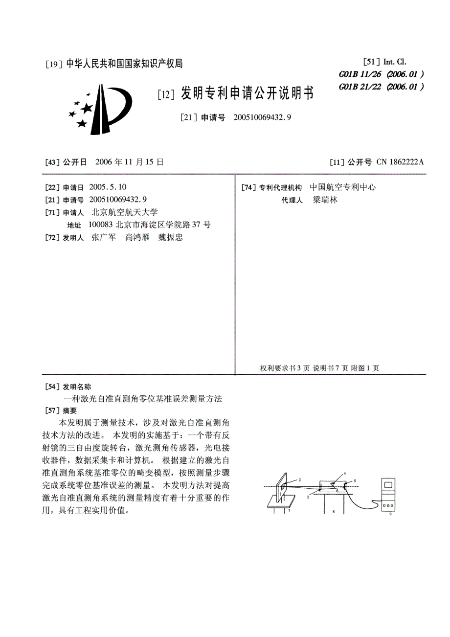 一种激光自准直测角零位基准误差测量方法_第1页