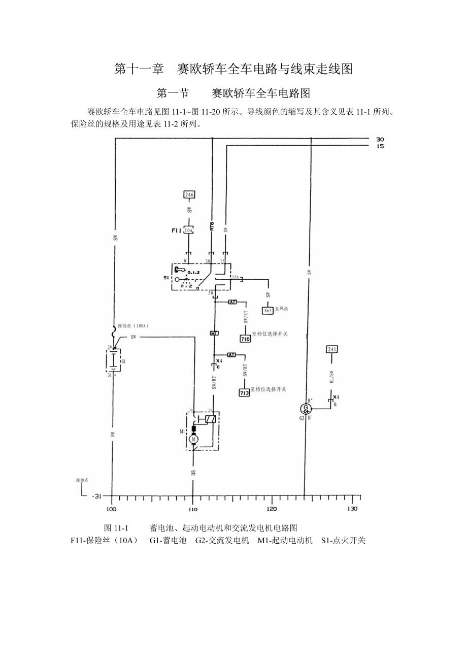 赛欧轿车全车电路与线束走线图_第1页