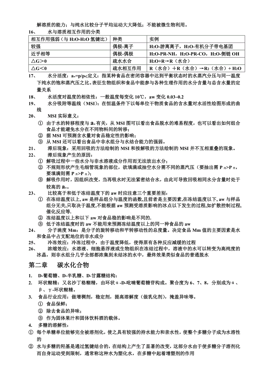 食品化学主要知识点_第2页