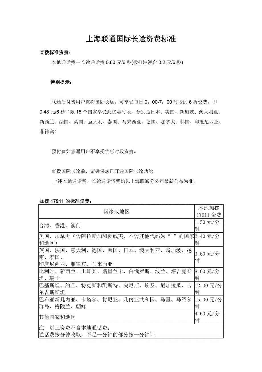 上海联通国际长途资费_第1页