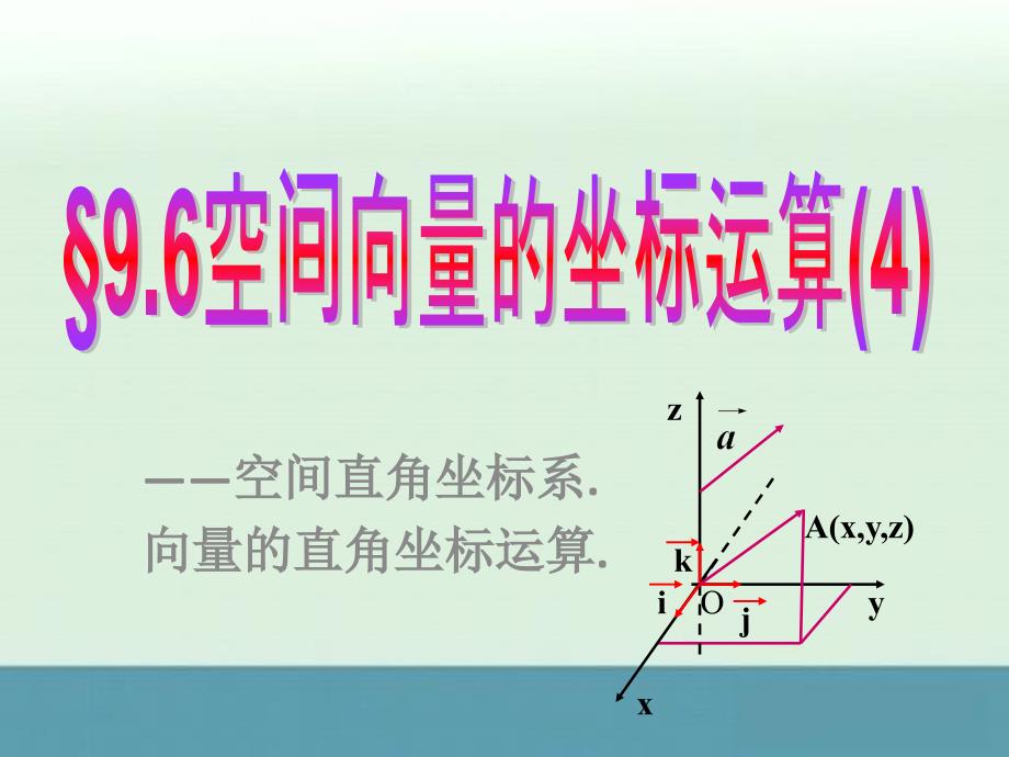 青海省数学《空间向量坐标运算(4)》课件（新人教a版）_第1页