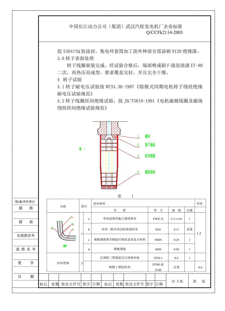 空内冷汽轮发电机转子绝缘规范_第5页