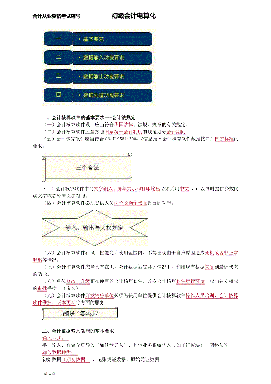 会计从业资格考试初级会计电算化考前冲刺资料全国通用掌握必过_第4页