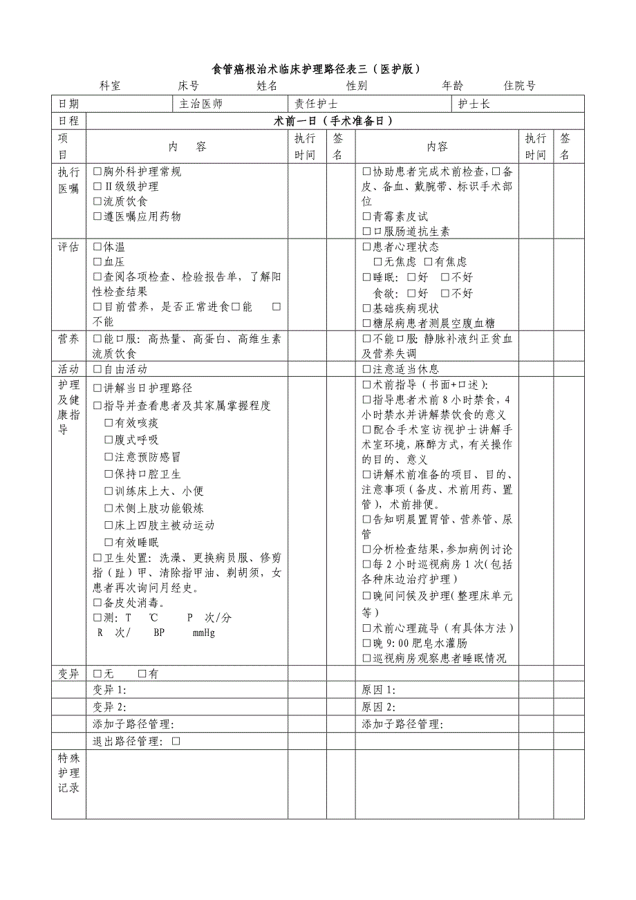 食管癌手术临床护理路径_第3页