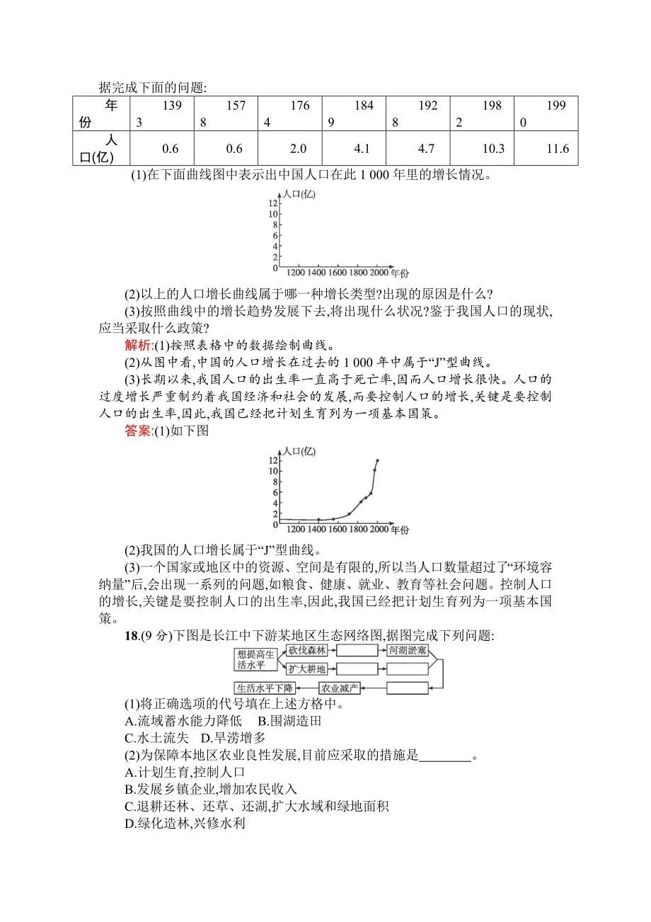 2014-2015学年高二生物过关检测：第六章《生态环境的保护》（人教版必修三）_第5页