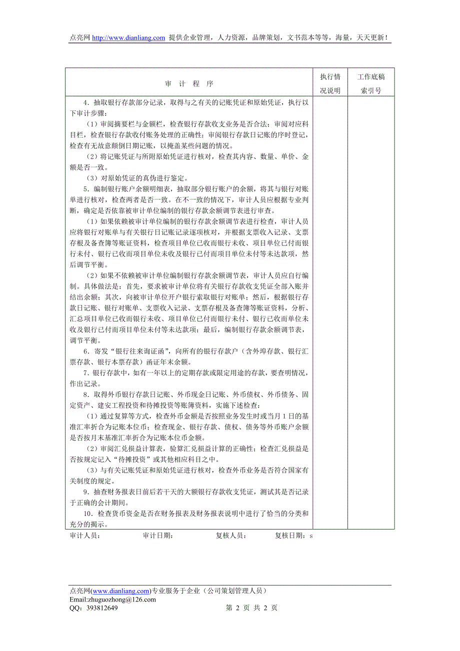 货币资金审计程序表_第2页