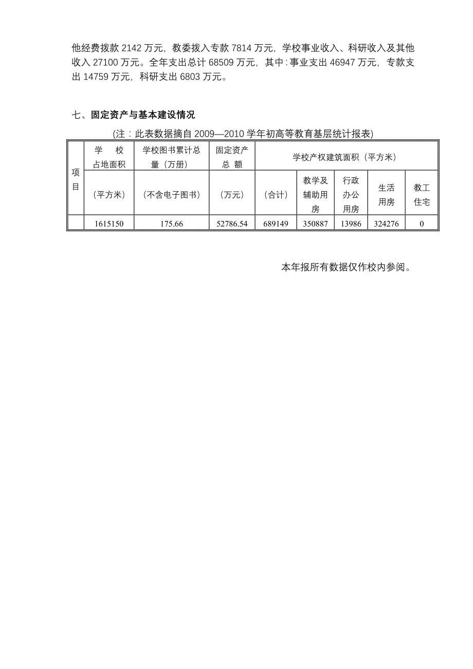 上海海事大学2009年统计年报_第5页