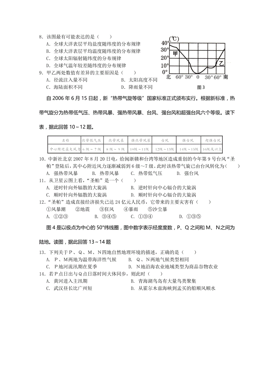 安徽省合肥2009届高三第一轮复习联考（地理）_第2页