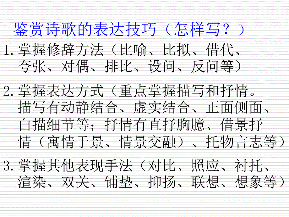 高考古诗鉴赏常用答题方法课件_第1页