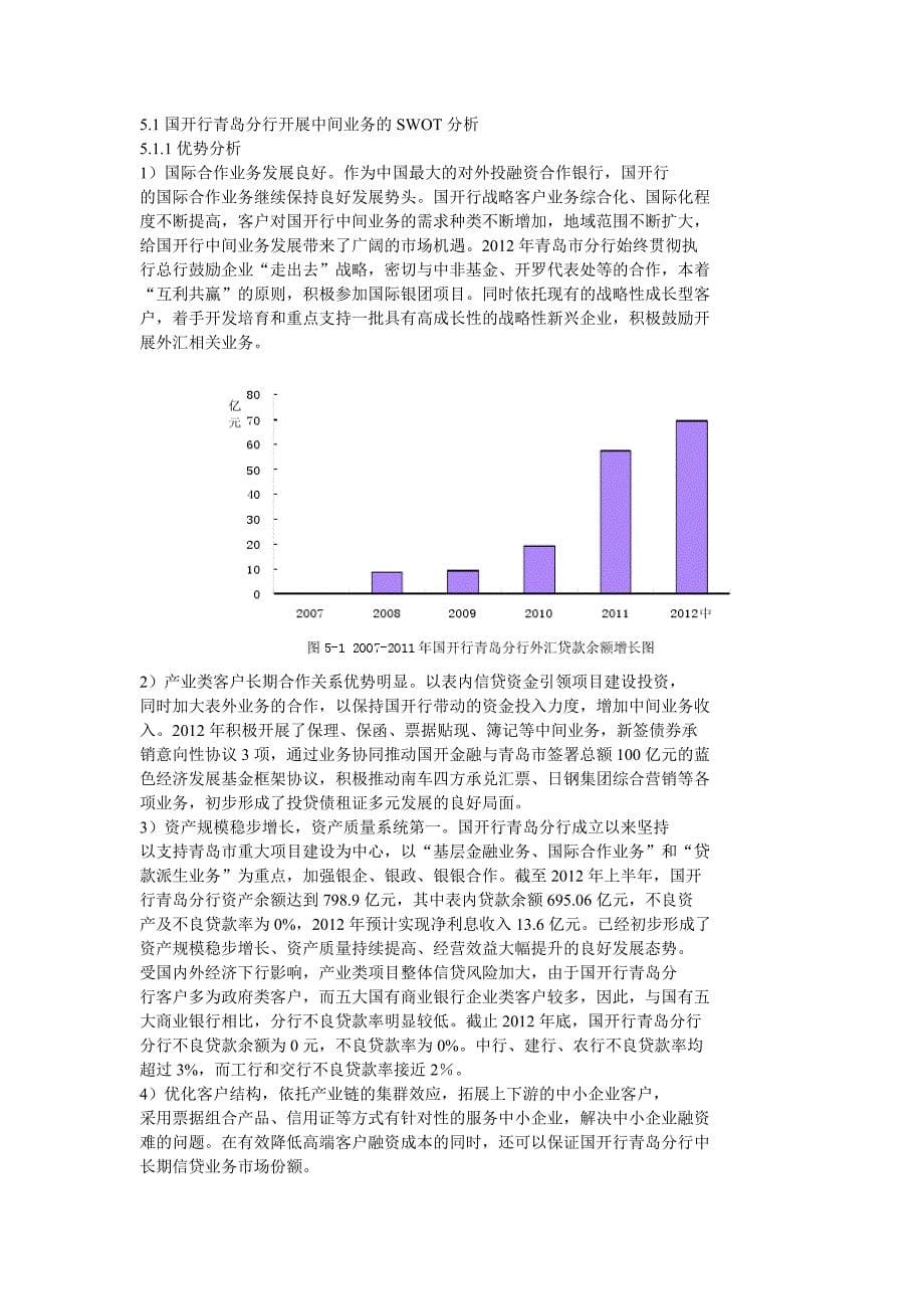 国家开发银行青岛市分行中间业务发展策略_第5页