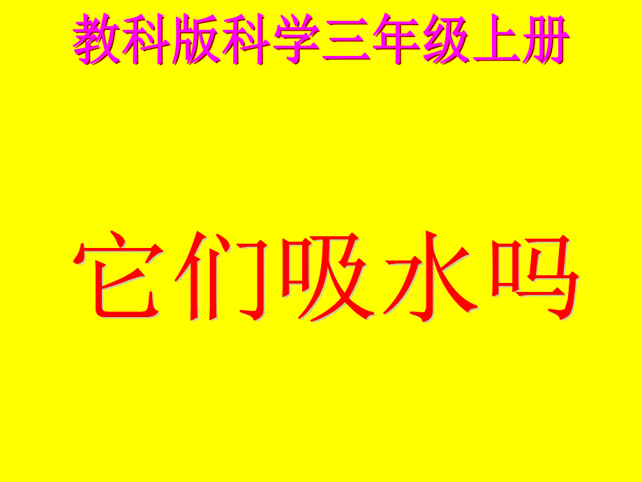 它们吸水吗（教科版）三年级科学上册ppt课件_第1页