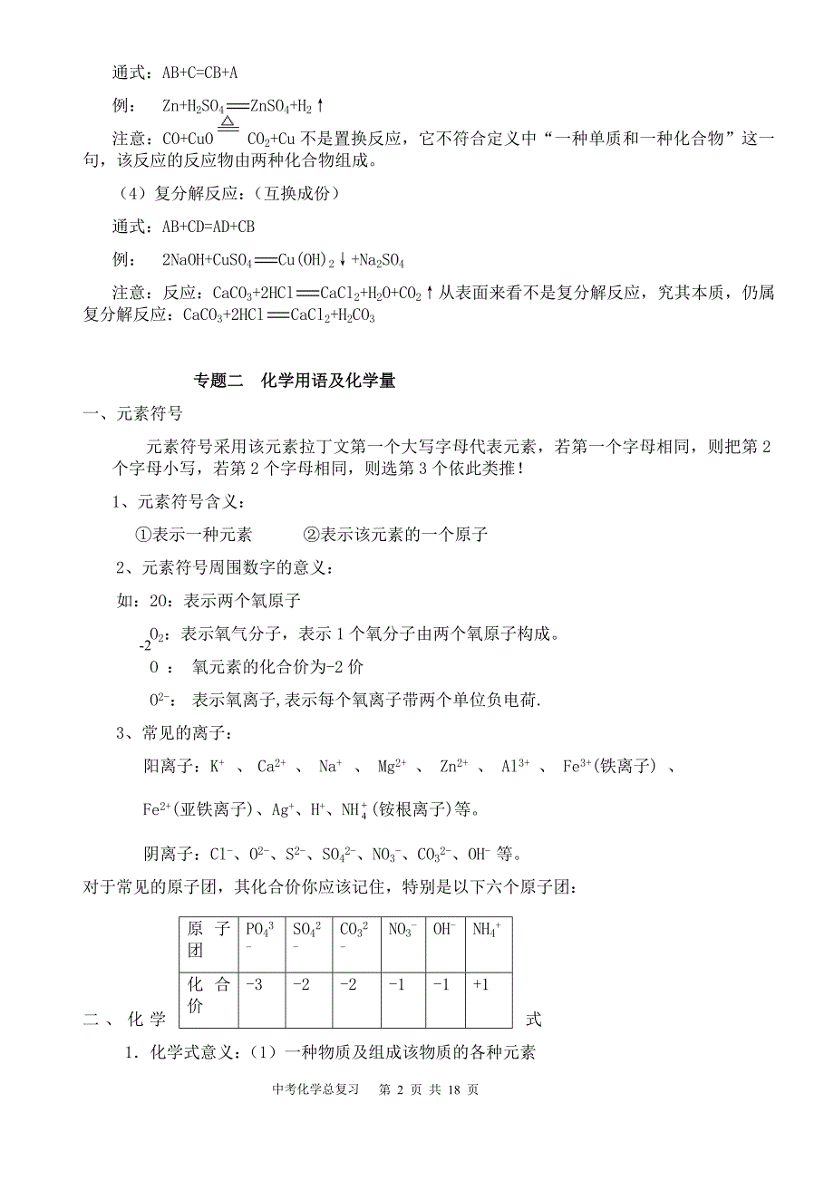 新编中考化学专题复习（12专题）_第2页