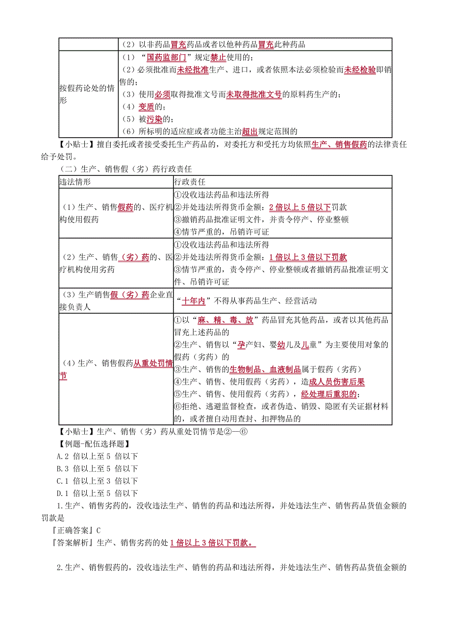 2018年执业药师考试复习讲义《药事管理与法规》第十章药品安全法律责任_第3页