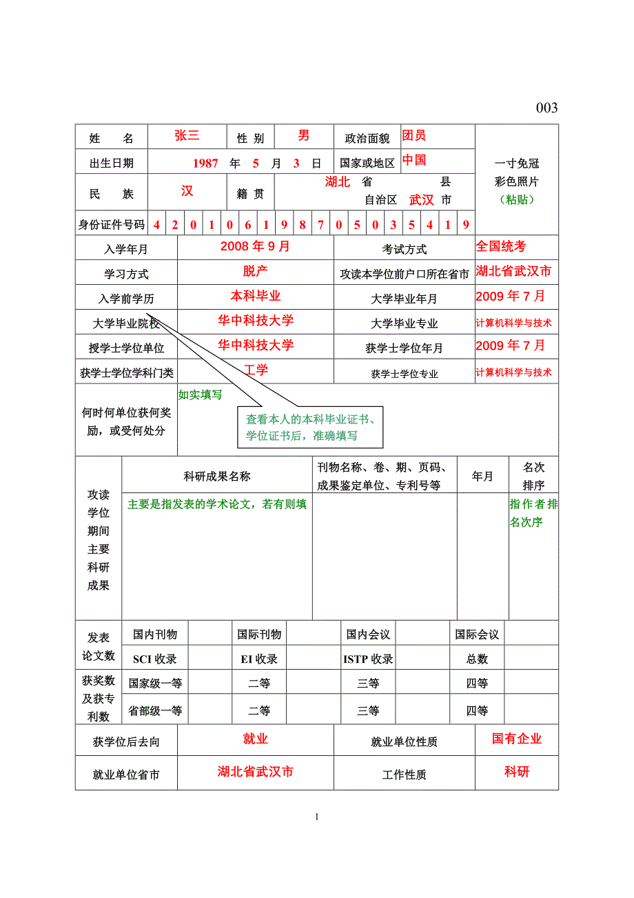 博士研究生学位申请及评定书_第3页