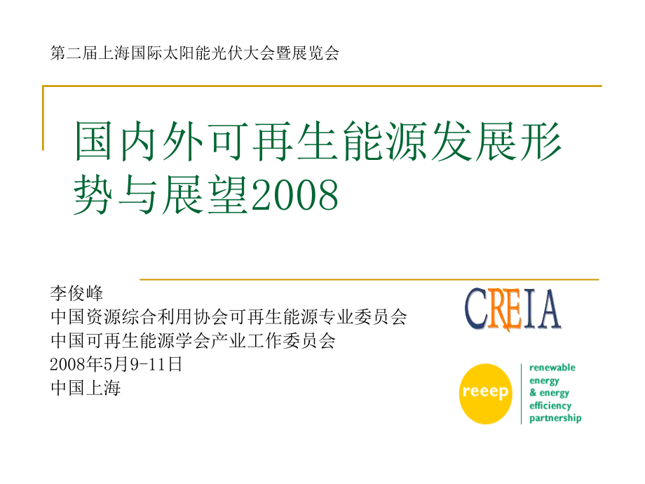 国内外可再生能源发展形势与展望2008_第1页