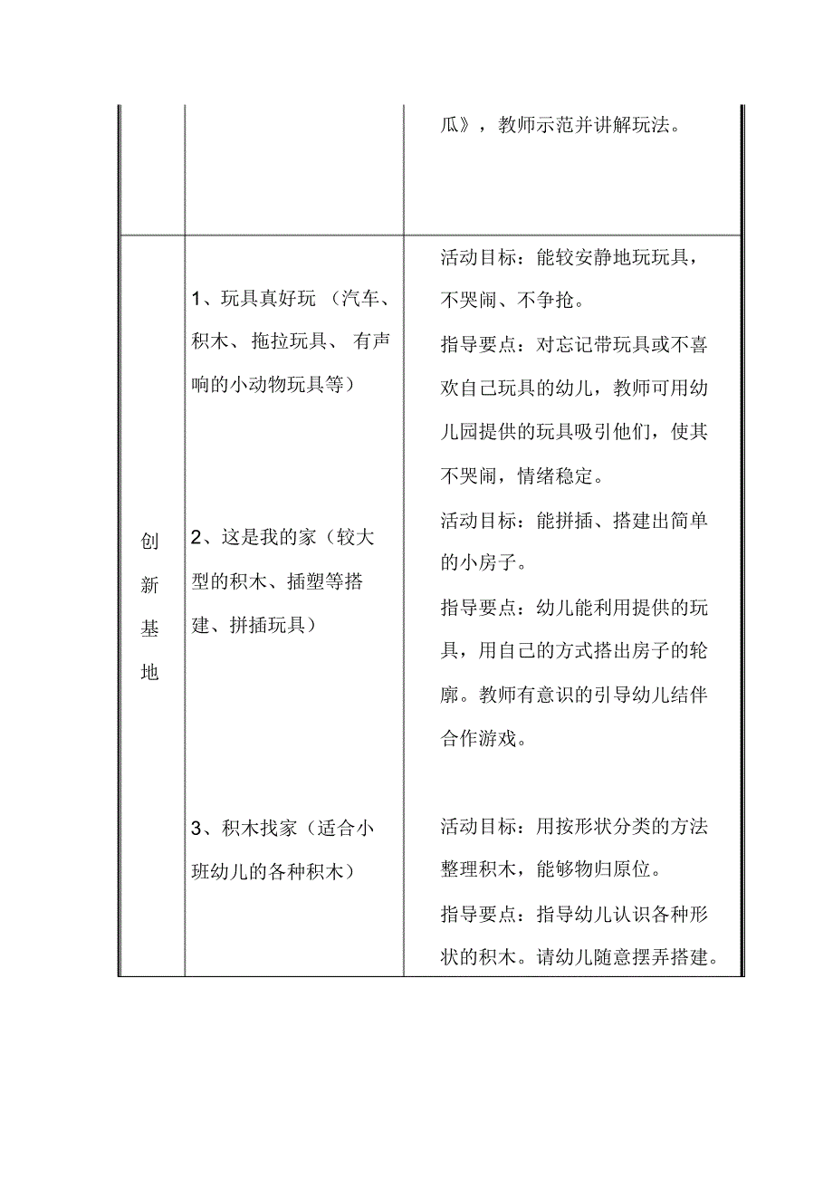 小四班上学期区域活动月计划(9-12月)-_第3页