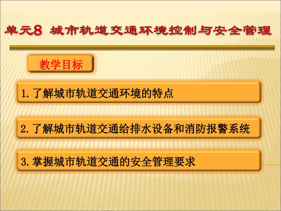 城市轨道交通概论单元8城市轨道交通环境控制与安全管理_第1页