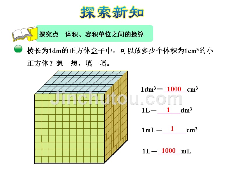 五年级下数学课件第4课时体积单位换算北师大版_第4页