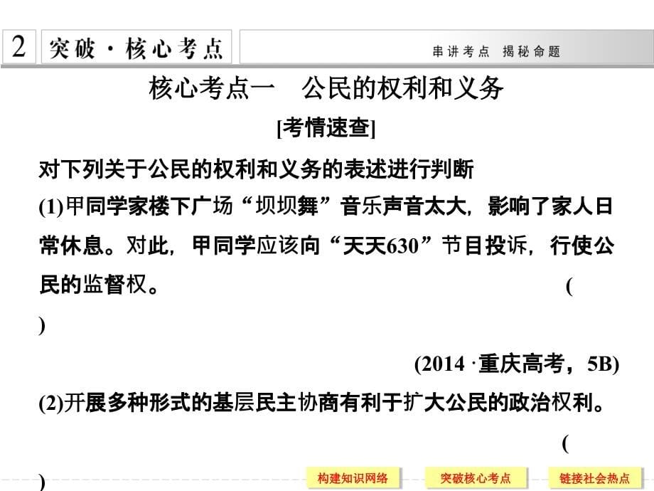 2015届高考政治（浙江专用）二轮专题复习课件专题六我国的公民与政府_第5页