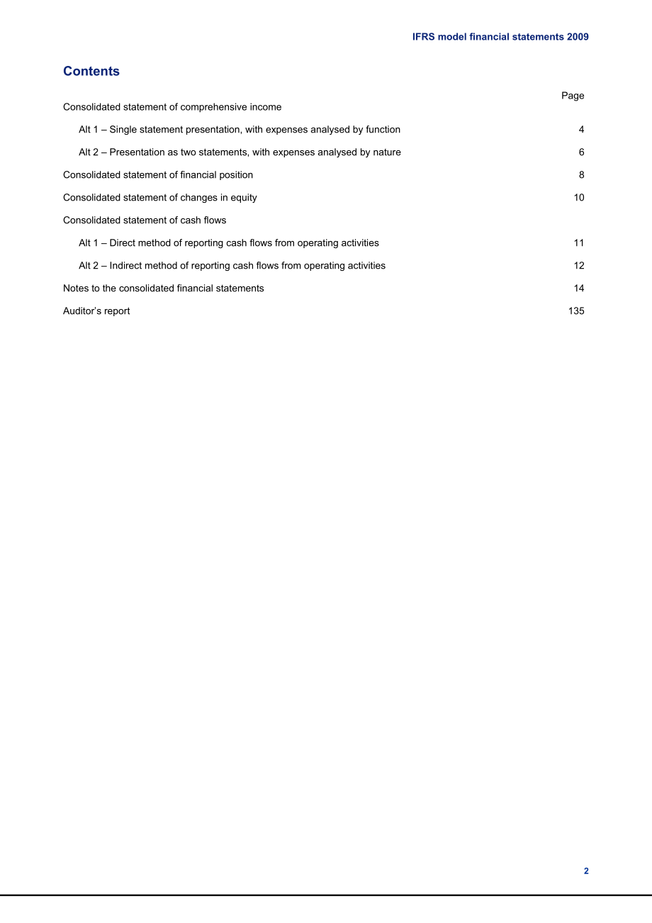 ifrsmodelfinancialstatementsfor2009国际财务报告模板_第2页