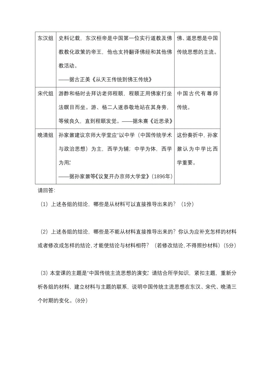 2009年历史高考试题分类汇编：中国传统文化主流思想的演变一、单项_第4页