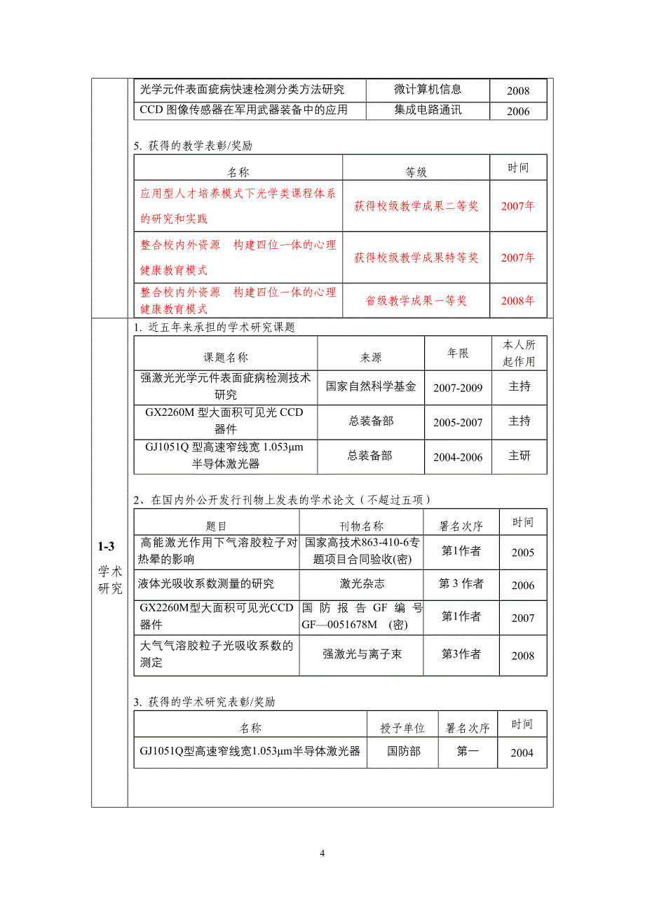 2009年度四川省精品课程申报表（本科）推荐单位西南科技大学所属_第4页