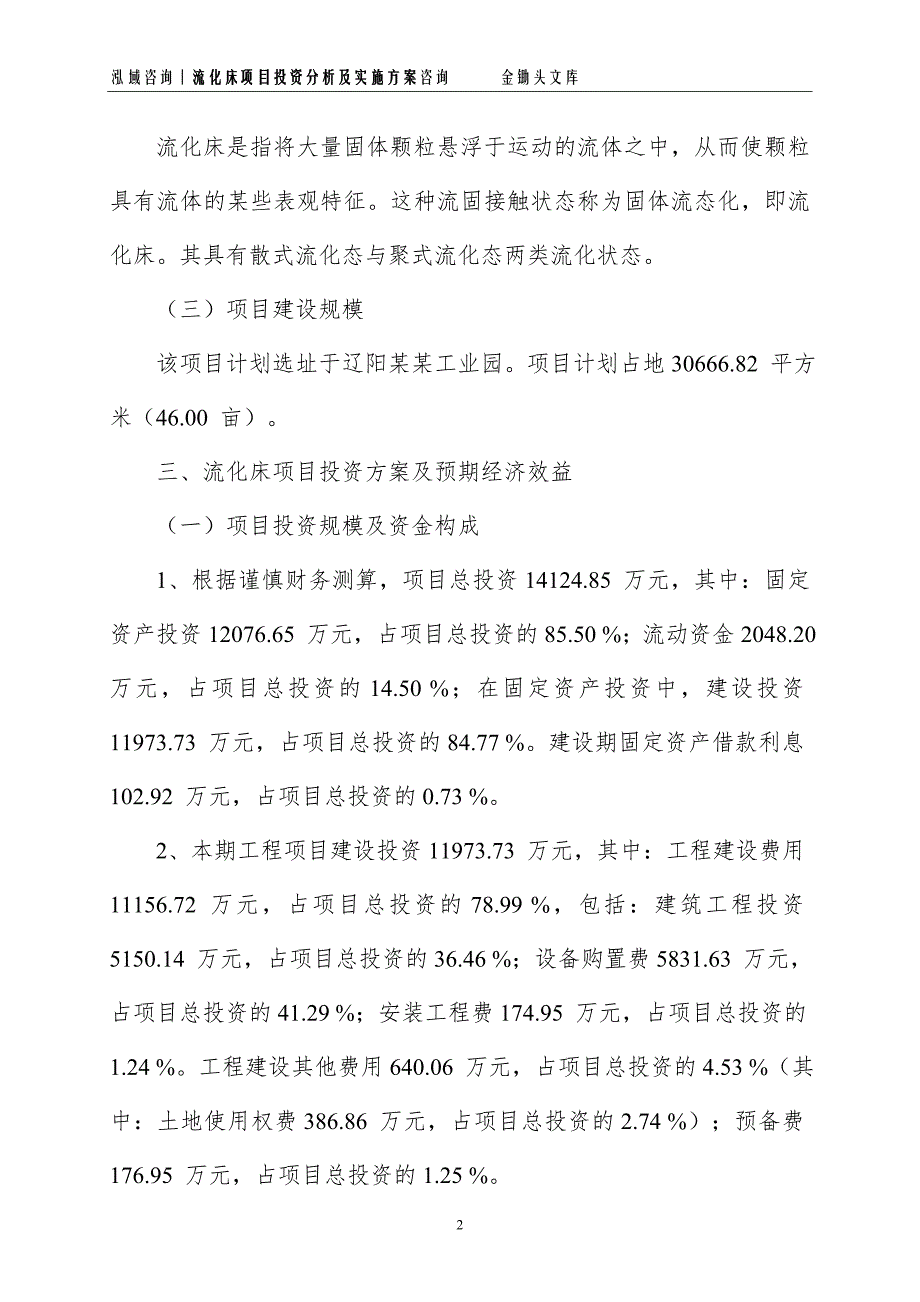 流化床项目投资分析及实施方案_第2页