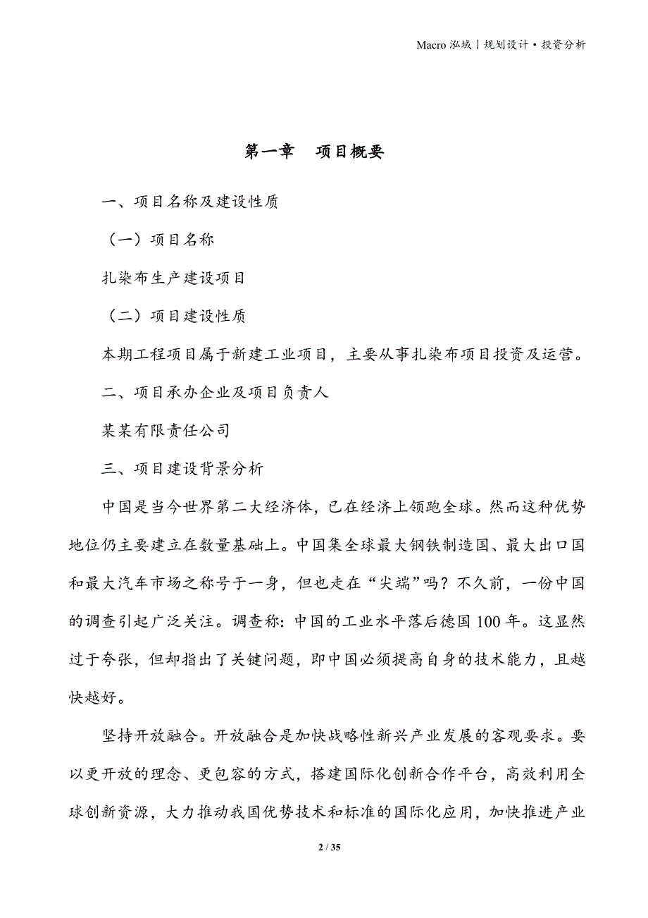 扎染布项目立项申请报告_第2页