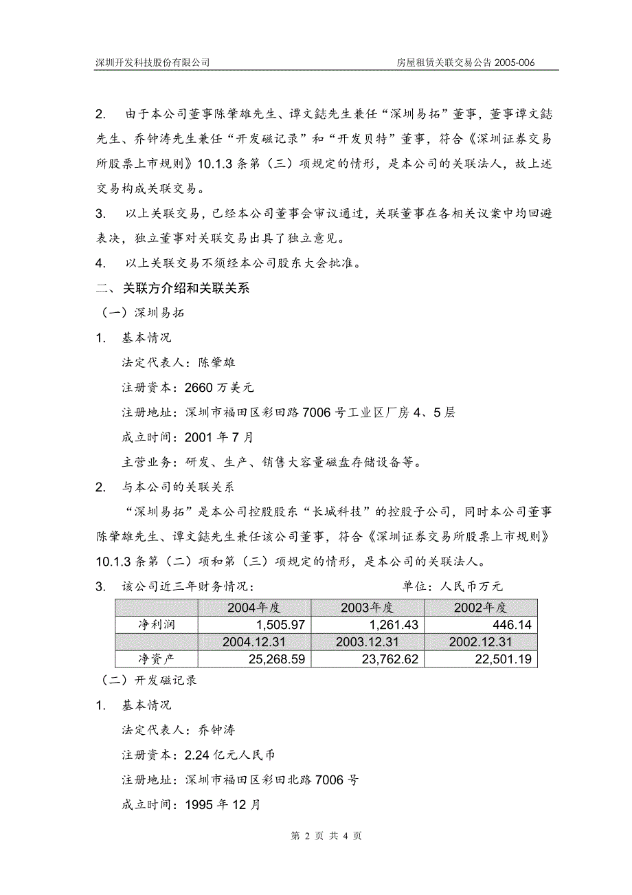 深圳开发科技股份有限公司关联方房屋租赁合同公告_第2页