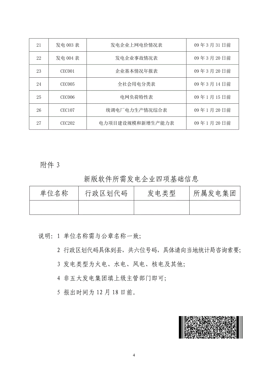 2008年电力监管年度快报格式(电网企业)_第4页