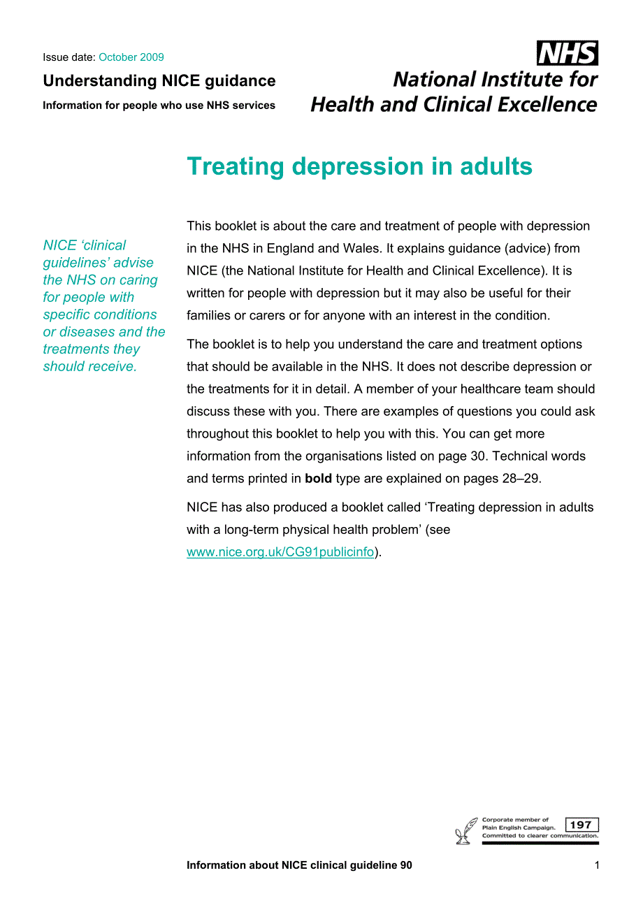 treatingdepressioninadults(understandingniceguidance)_第1页