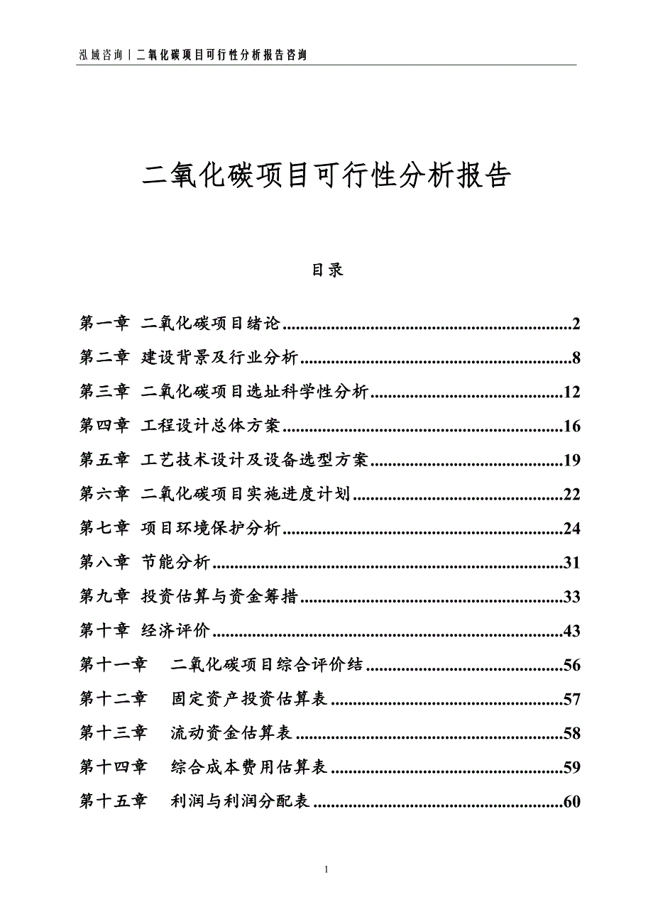 二氧化碳项目可行性分析报告_第1页