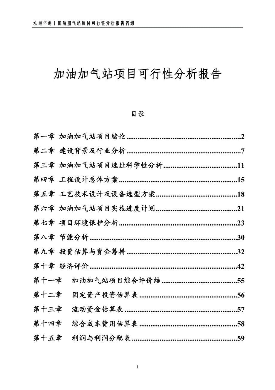 加油加气站项目可行性分析报告_第1页