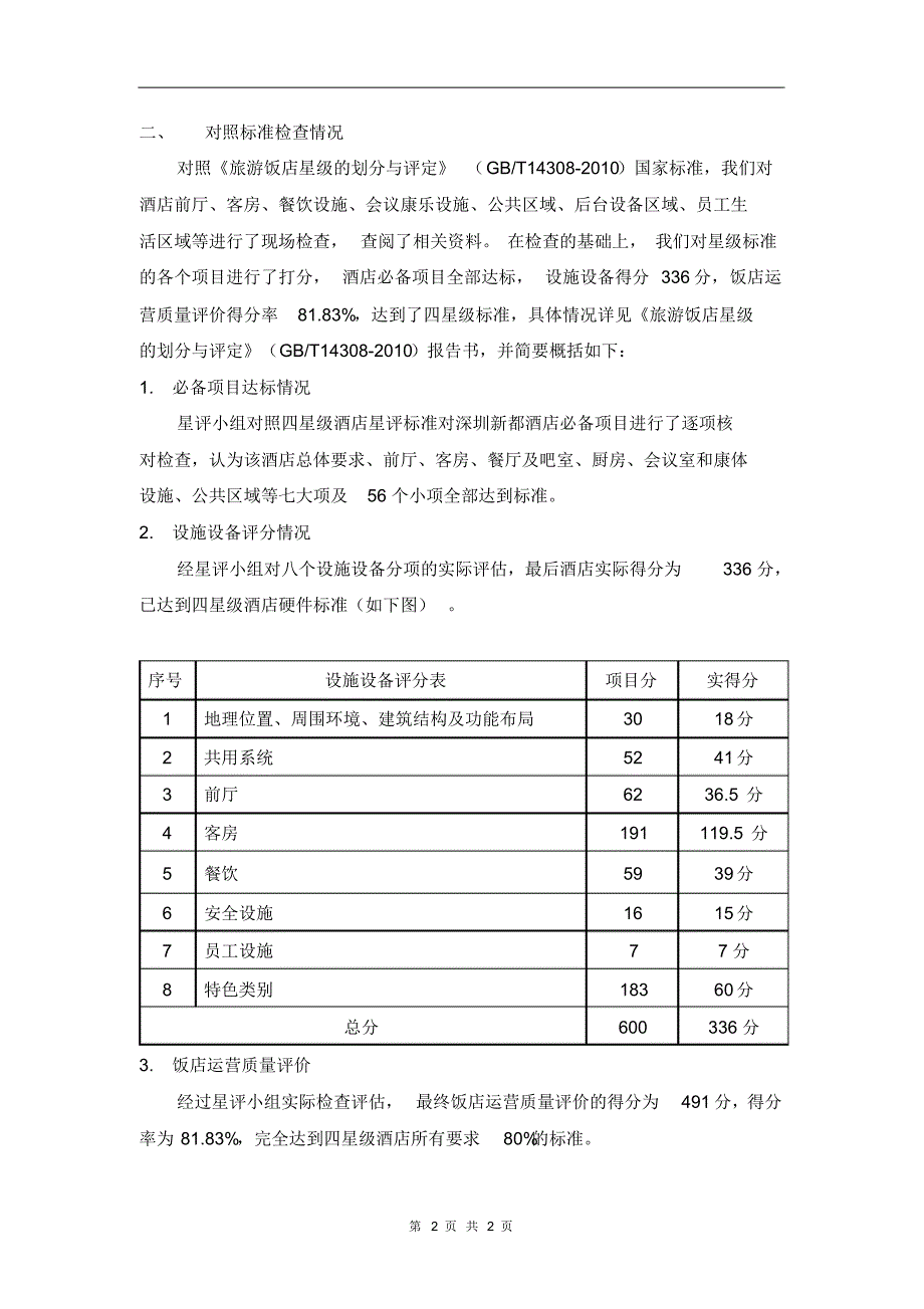 新都酒店评定性复核的检查报告_第2页