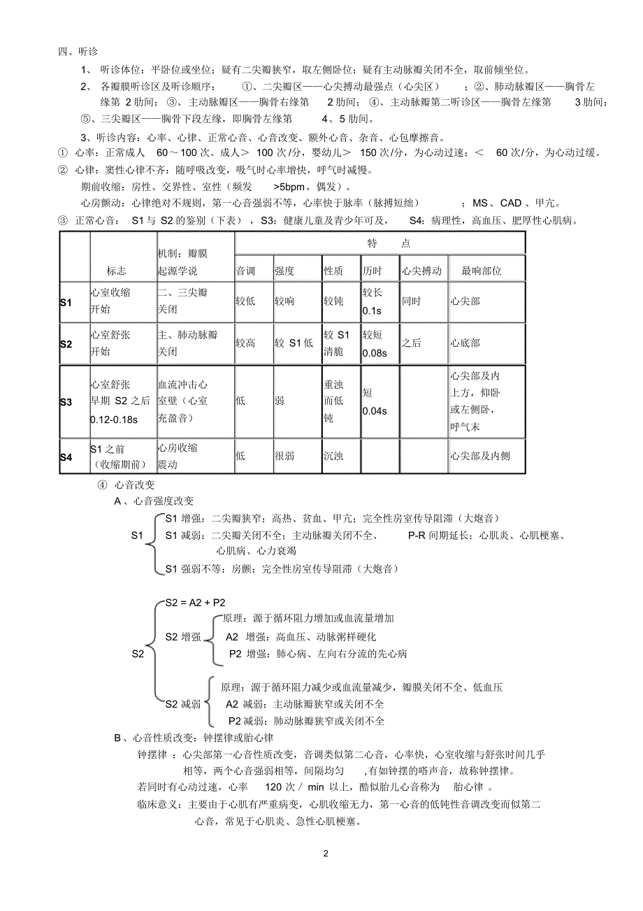 心脏检查要掌握的内容_第2页