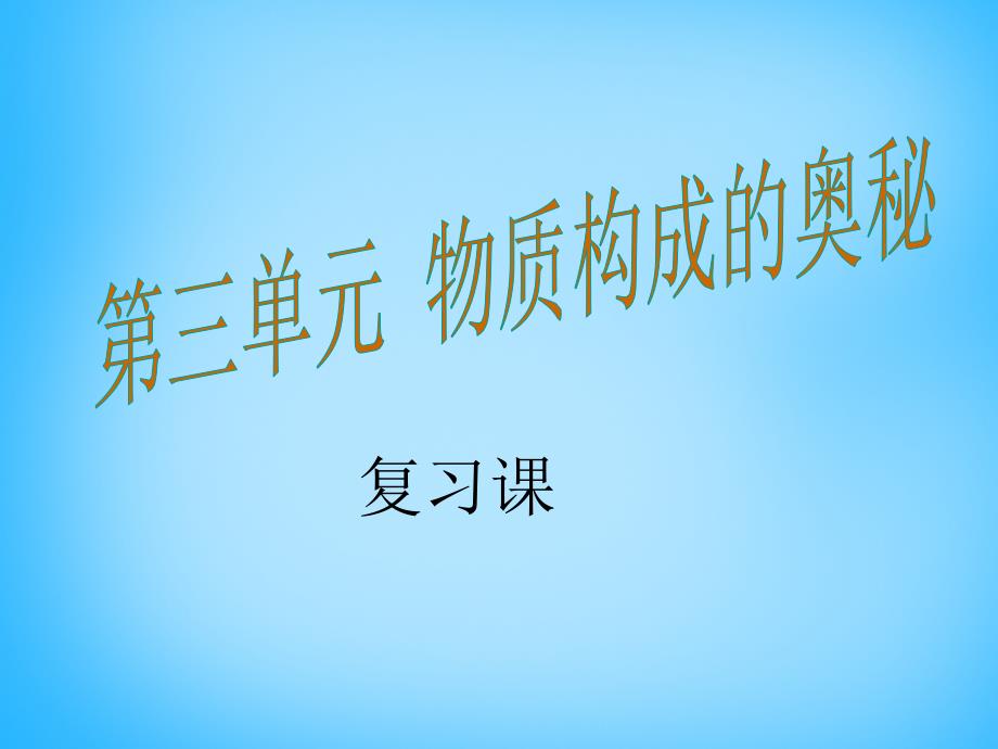 九年级化学上册_第三单元物质构成的奥秘课件（新版）新人教版_第1页