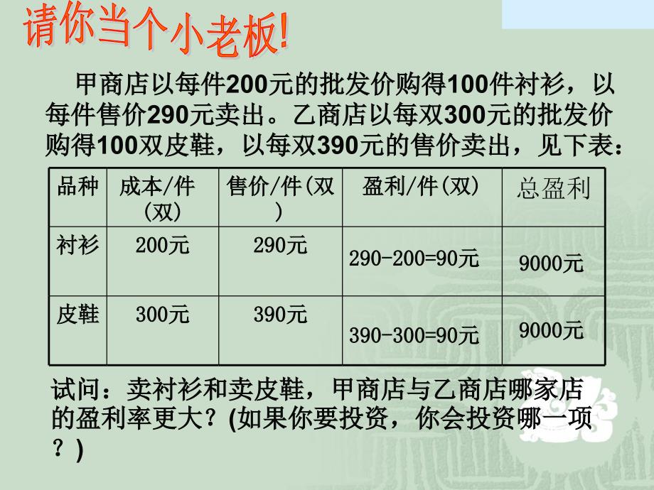 中学联盟上海市东华大学附属实验学校沪教版（五四学制）六年级数学上册课件35百分比的应用（3）新_第3页