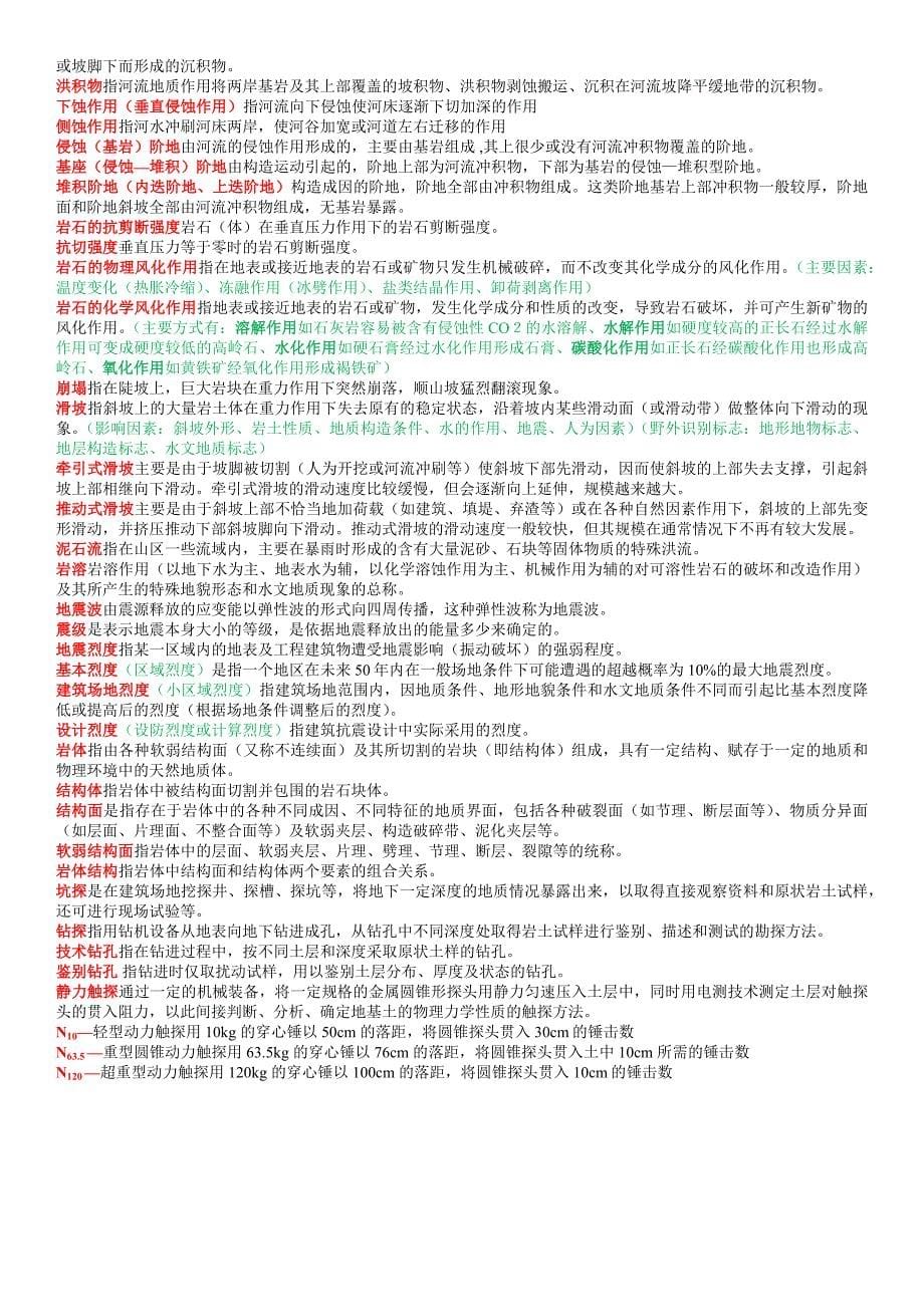 工程地质复习资料——一纸开方案_第5页