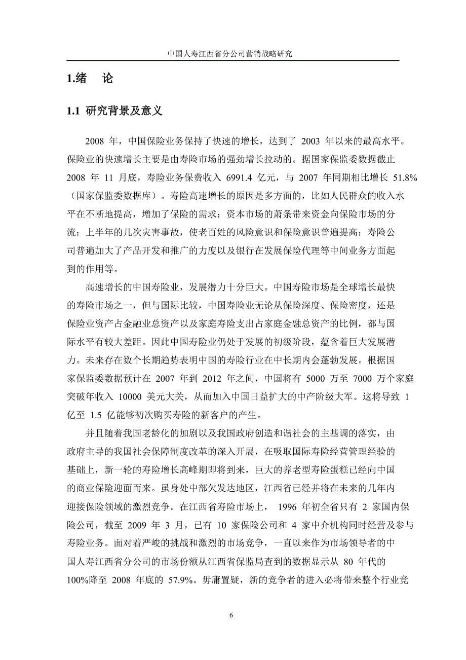 中国人寿江西省分公司营销策略研究论文_第5页