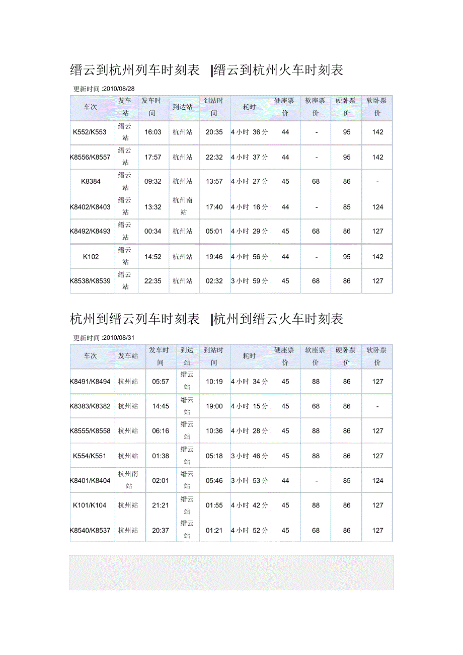 缙云至杭州火车时刻表_第1页