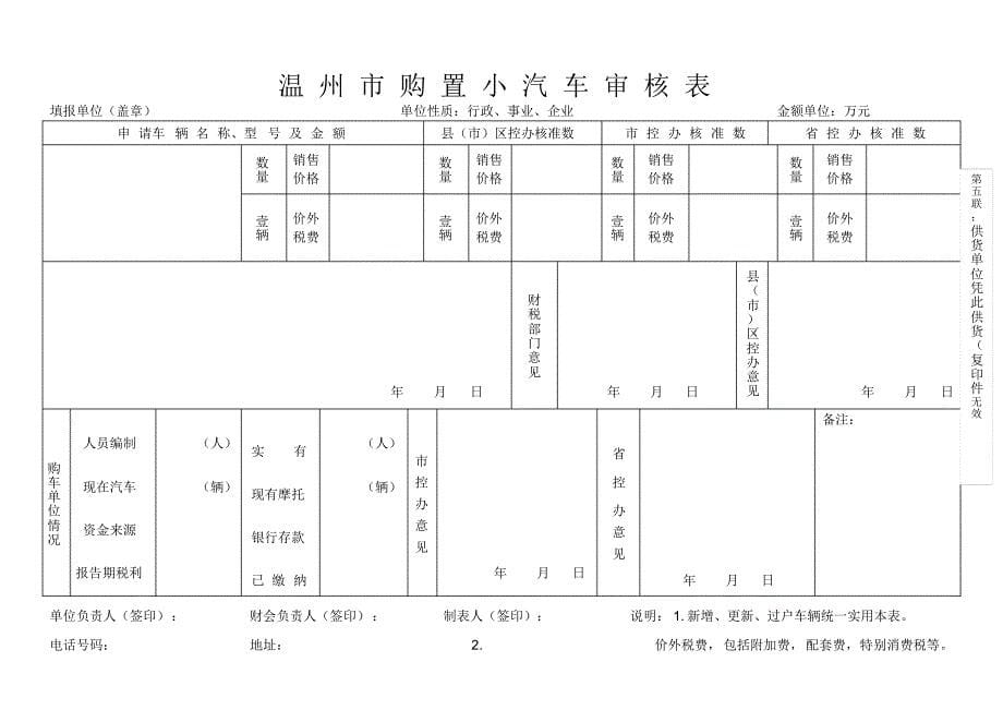 温州市购置小汽车审核表_第5页