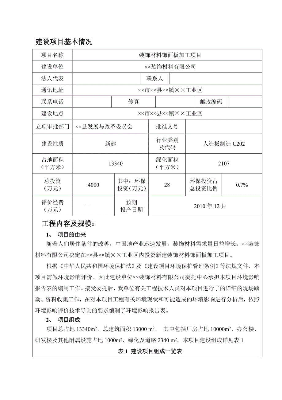 装饰材料有限公司装饰材料饰面板加工项目环境影响报告表_第3页