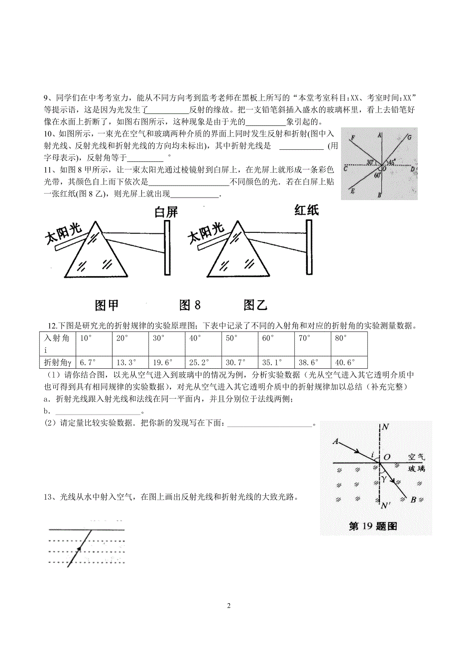 光的折射(练习题)_第2页