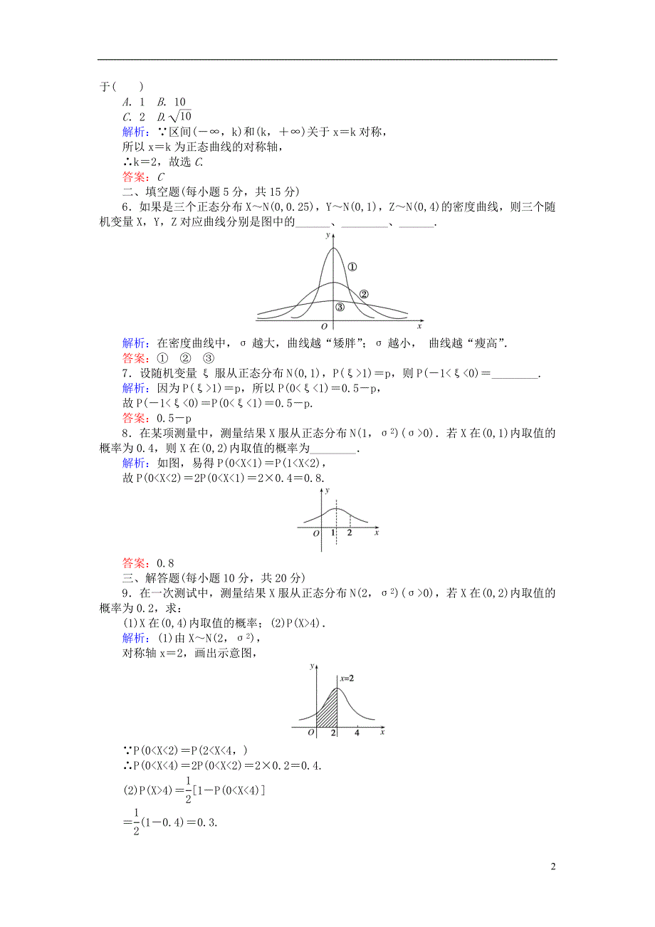 2018版高中数学第二章随机变量及其分布课时作业16正态分布新人教a版选修_第2页